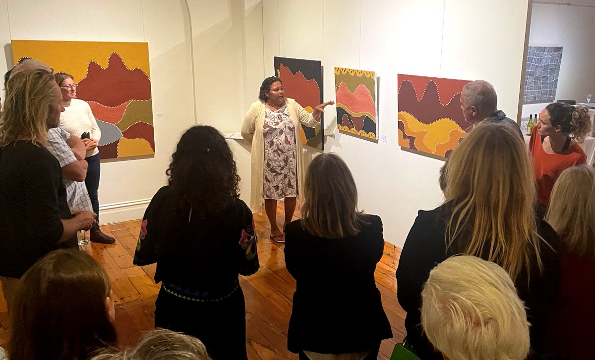 Wonderful artist talk with Madeline Purdie at the opening of her new exhibition ‘Ngarrankarni- Dreamtime Stories’ at Japingka Fremantle japingkaaboriginalart.com/collections/ma… #contemporaryart #AboriginalArt #JapingkaGallery #indigenous