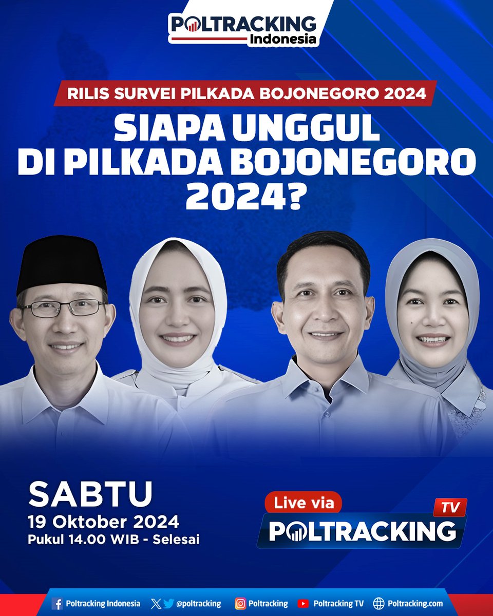 Undangan Media Rilis Temuan Survei Pilkada Bojonegoro 2024 Poltracking Indonesia:

SIAPA UNGGUL DI PILKADA BOJONEGORO 2024

Narahubung: Masduri Amrawi (085234977108)

#poltracking #rilissurvei #survei #pilkada2024 #bojonegoro