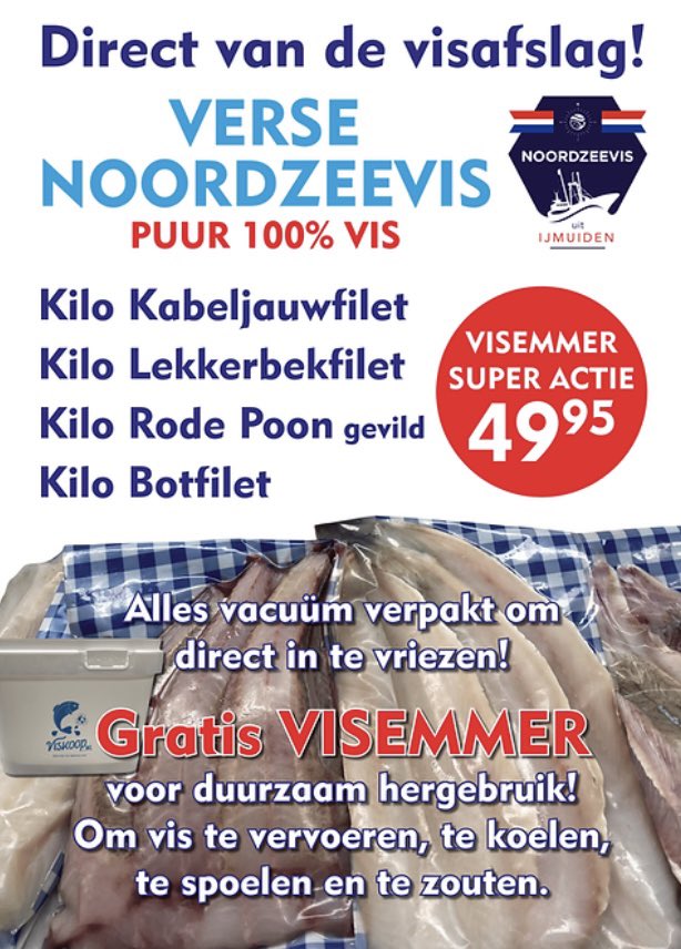 Viskoop_nl's tweet photo. #Noordzee #Vis het lekkerste wat er is! 
#Lokaal gevangen Puur 100% Vis 
Bestel nu! Extra Voordeel! Verzending door heel Nederland of ophalen @viswaasdorp #IJmuiden https://t.co/nkGcny9Rtt