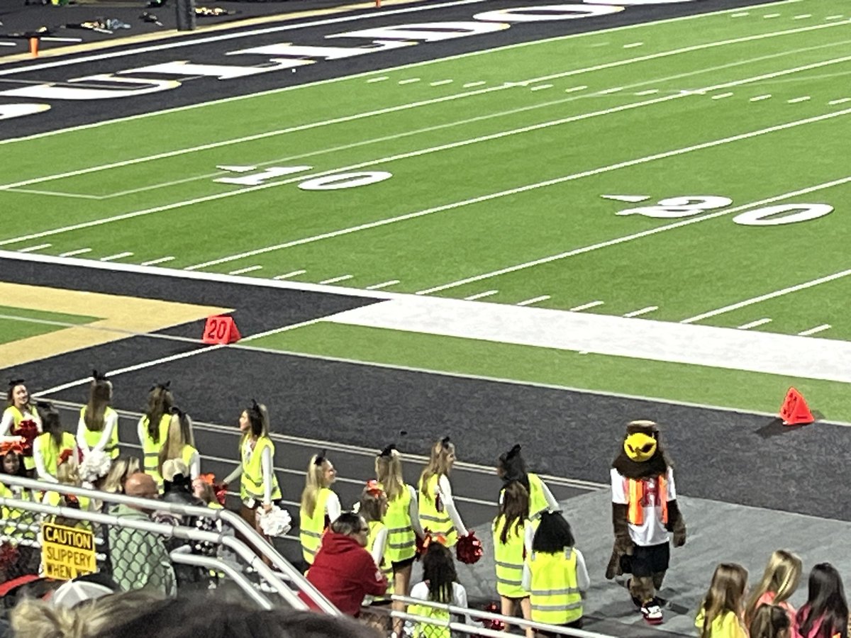 Hawks showed up tonight!!! Way to get the WIN!!! 52-14 over those Bulldogs from down the road. #heathcheer #heathhawks #southsidetough