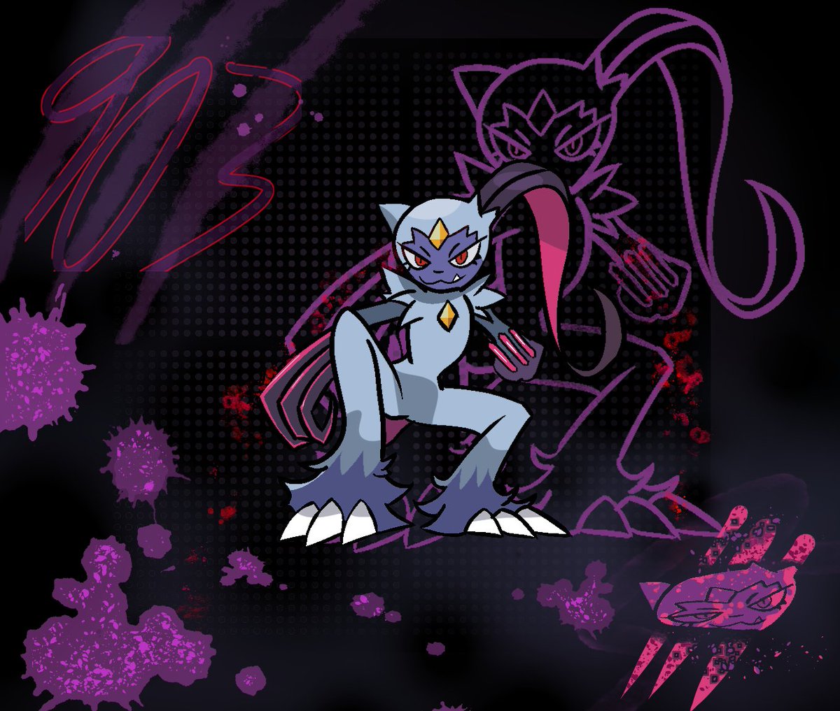 TheKyubei's tweet photo. #poketober #inktober2024 #Pokemon Day 18: Poison https://t.co/DZ9QMrpPhd