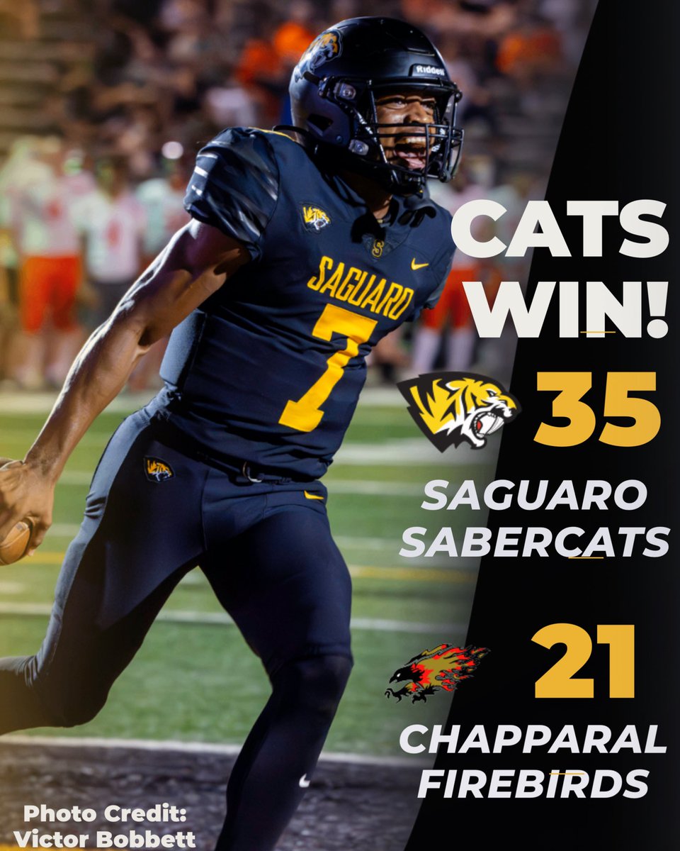 Sabercat Nation (@saguaro_hs) on Twitter photo Congrats to <a href="/D_TKelly/">Darius Kelly</a> & the <a href="/saguarofootball/">Saguaro Football</a> team taking care of business tonight. #KingsoftheDale #SagU
#Cats win 35-21. <a href="/mj_era7/">Marcel Jones</a> throws 2 TDs & rushes for 2 more. <a href="/t_armstrong_01/">Tristan Armstrong</a> w/ 2 receiving TDs. #WeAreSaguaro Congrats to <a href="/D_TKelly/">Darius Kelly</a> & the <a href="/saguarofootball/">Saguaro Football</a> team taking care of business tonight. #KingsoftheDale #SagU
#Cats win 35-21. <a href="/mj_era7/">Marcel Jones</a> throws 2 TDs & rushes for 2 more. <a href="/t_armstrong_01/">Tristan Armstrong</a> w/ 2 receiving TDs. #WeAreSaguaro