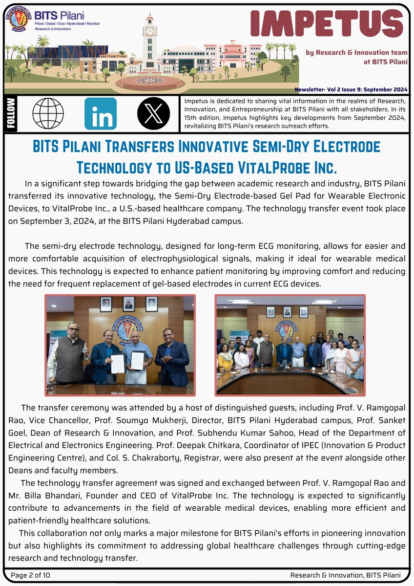 bits_ri's tweet photo. 🚀 New Volume Alert! IMPETUS is here! 🎉
Dive into the latest breakthroughs, innovations from the team of Research &amp; Innovation at BITS Pilani! 
#Innovation #TechTransfer #Healthcare #BITS #ResearchAndInnovation #research https://t.co/n675rn0LqD