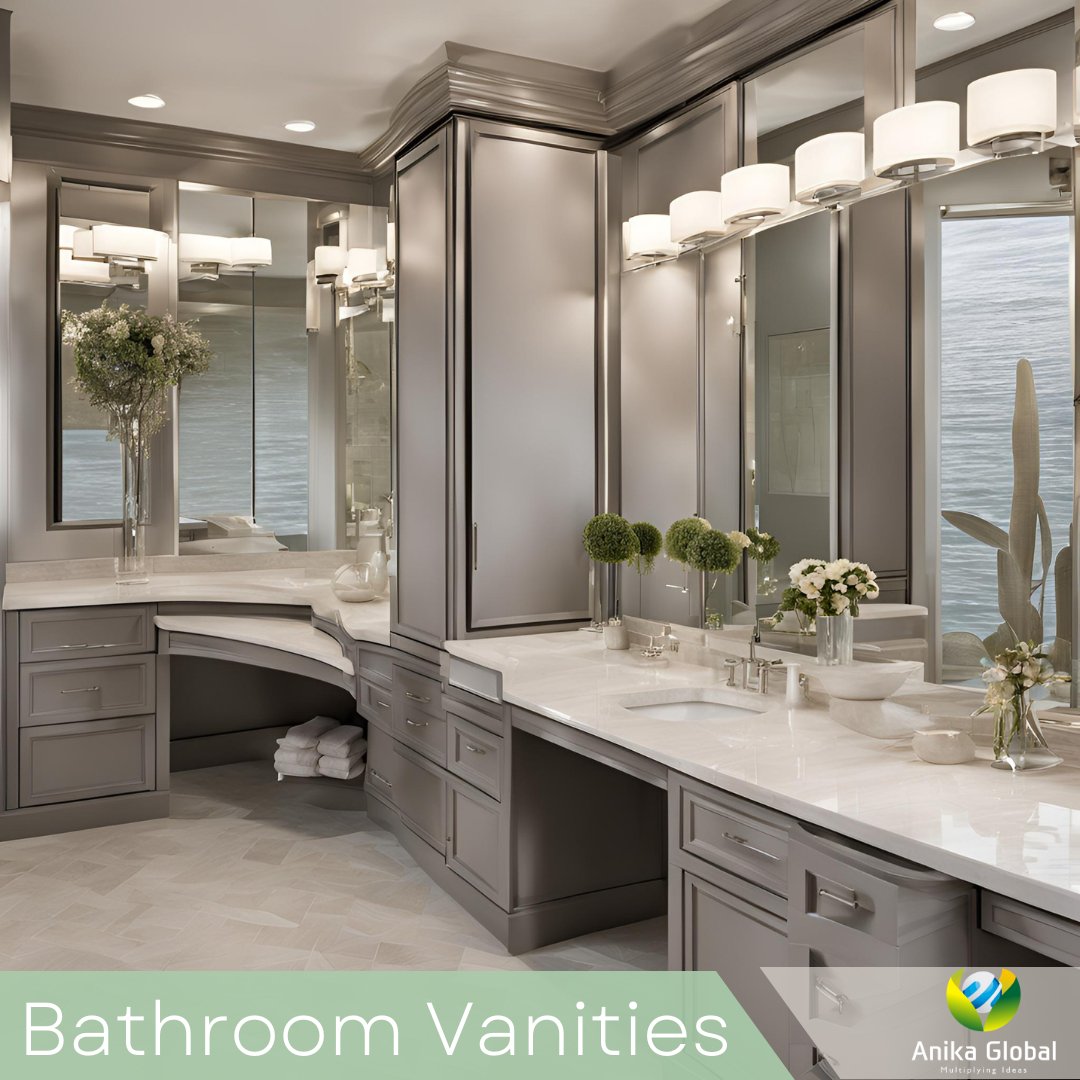 Elevate your mornings with a vanity that's as stylish as it is functional. 🌟🏠
.
.
.
Contact us today at 9205187961 or visit our website at anikaglobal.in

#AnikaGlobal #bathroom_Vanities #cabinetry #countertop #building #property #sink #plant #counters #architecture