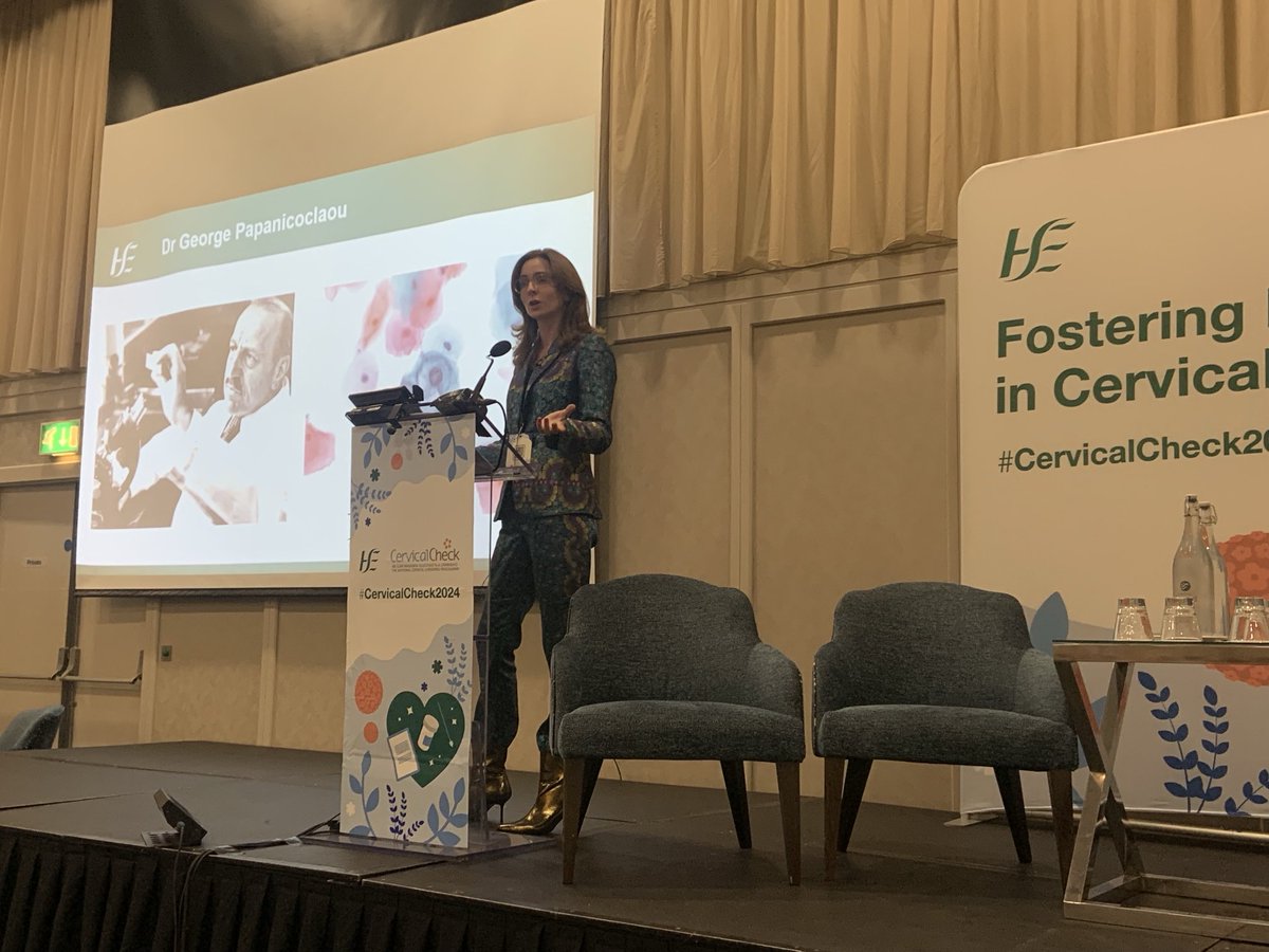 Our Clinical Director of the National Cervical Screening Laboratory, Dr Corinna Wright, is up next. Great presentation on the role of cytology in #cervicalcheck2024 and a great suit to boot! #cervicalcancelimination #hpvscreening ⁦<a href="/NSShse/">National Screening Service</a>⁩ <a href="/hselive/">HSE Ireland</a>