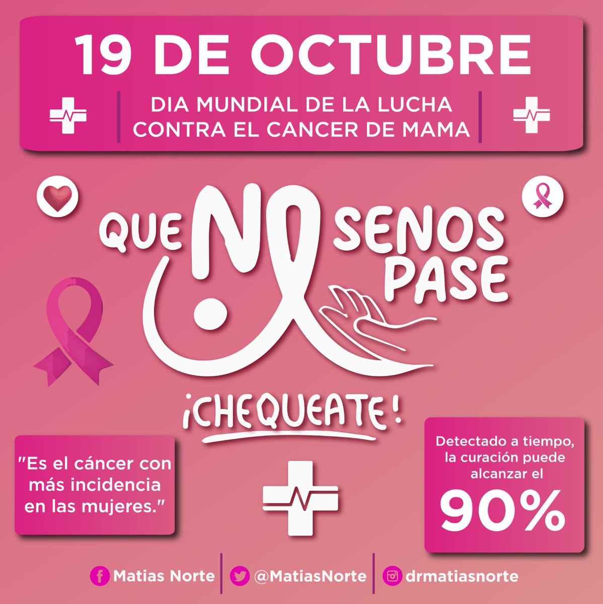 MatiasNorte's tweet photo. Día mundial de la lucha contra el cáncer de mama.

Es el cáncer con más incidencia en las #mujeres
21000 casos nuevos al año.
5800 fallecimientos por año.
Detectado de manera precoz / temprana puede alcanzarse un 90% a un 95% de curación.
#octubrerosa #rosa #mamografia #oncologia https://t.co/eW5fr5XZ7S