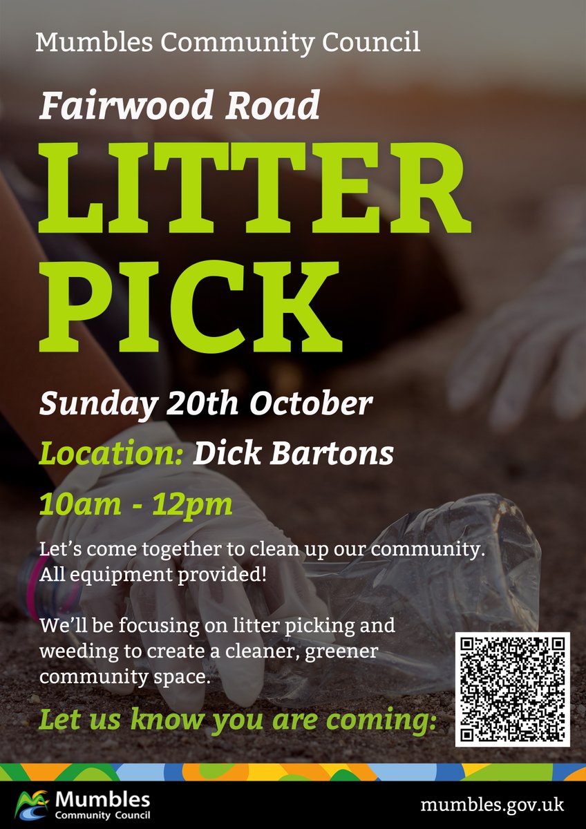 Mumbles Community Council (@mumblescouncil) on Twitter photo Join us for our next litter pick event Sunday 20th October! 
Whether you can spare an hour or the whole morning, every bit helps!  All equipment will be provided.
To sign up follow the link - 
eventbrite.co.uk/e/west-cross-cโฆ Join us for our next litter pick event Sunday 20th October! 
Whether you can spare an hour or the whole morning, every bit helps!  All equipment will be provided.
To sign up follow the link - 
eventbrite.co.uk/e/west-cross-cโฆ