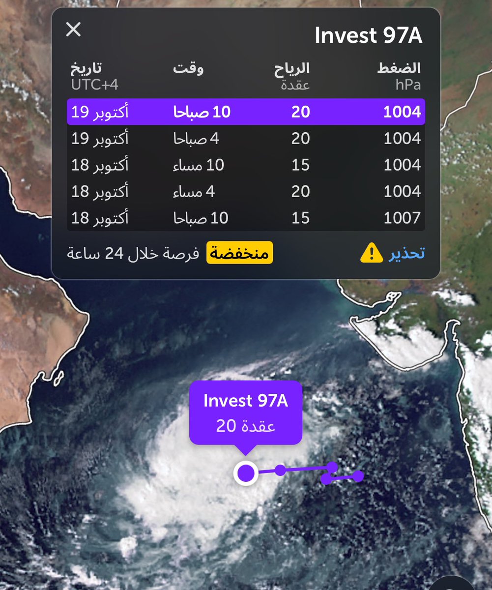 asf_storm's tweet photo. #97A فرصة التطور خلال24 ساعة منخفضه https://t.co/fFMykoCwQP