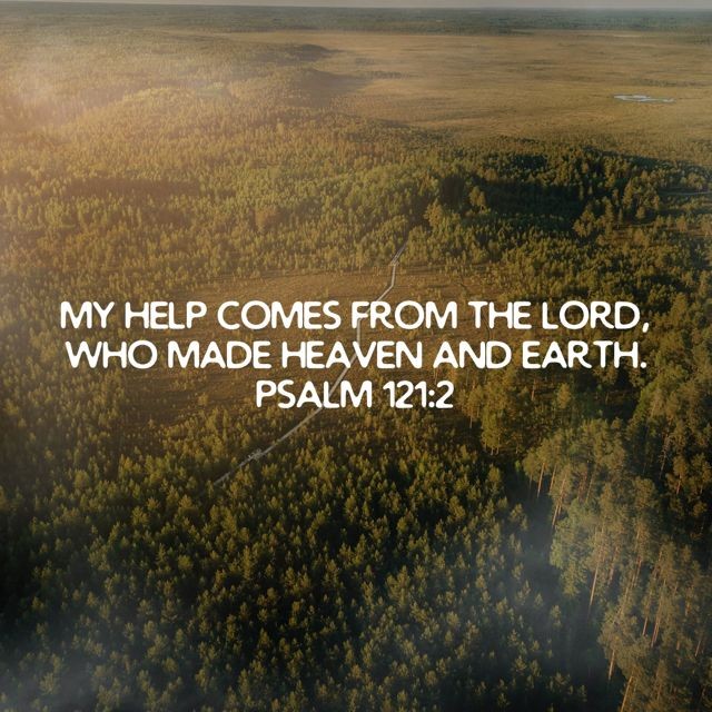 I will lift up my eyes to the hills—
From whence comes my help?
My help comes from the LORD,
Who made heaven and earth.

Psalm 121:1-2