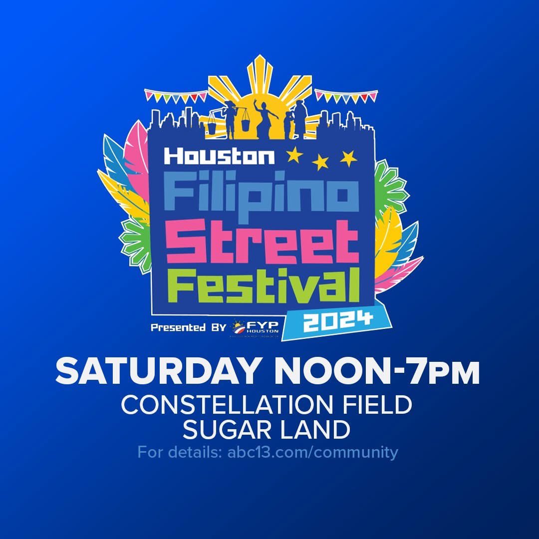 🗣️ JOIN US!: We are celebrating Filipino culture today in Sugar Land! 🤗

<a href="/ABC13Elita/">Elita Loresca</a>, <a href="/KevinRothABC13/">Kevin Roth</a>, <a href="/rachelabc13/">Rachel Briers ABC13</a> &amp; myself will be there! 

More info: abc13.com/community/cale…
