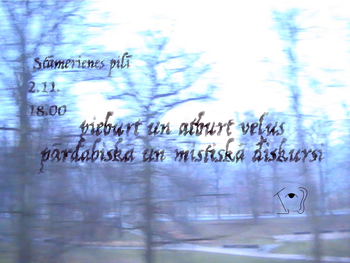 tverums's tweet photo. TVĒRUMS STĀMERIENAS PILĪ

Lai pienācīgi izjustu romantiskā un mistiskā klātbūtni gaidāmajā veļu laikā, aicinām 02.11. plkst. 18.00 viesoties Stāmerienā, kur vairākos koncentrētos lasījumos nodosimies mistiskā pieburšanai un teorētiskai atburšanai.

Vairāk: https://t.co/5lhyi4kLqL https://t.co/RgtYQucHHK