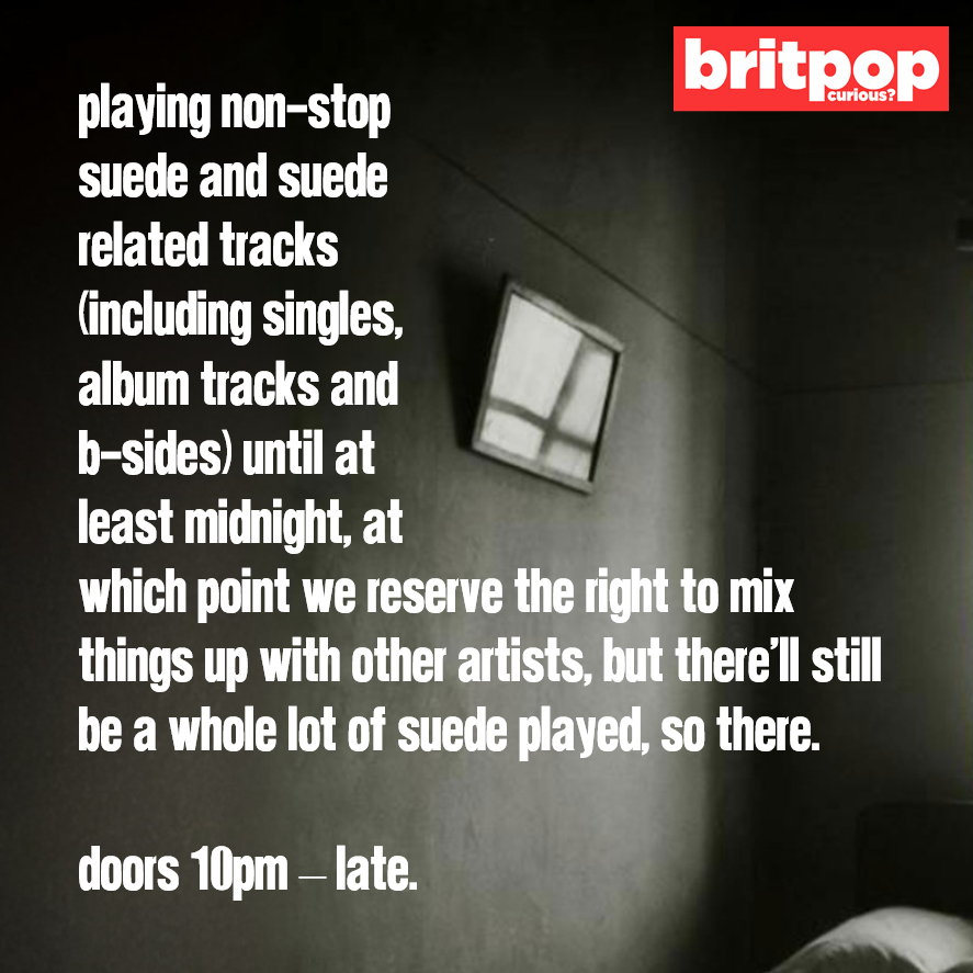 BritpopCurious's tweet photo. TONIGHT (Sat 19th Oct):

Join us at @TheWhiteSwanBar in Limehouse from 10pm this evening to celebrate the 30th anniversary of @suedeHQ's Dog Man Star!

We've got *free* Brett Anderson pop star face masks and Suede lyric posters for early attendees (all first come, first served)! https://t.co/JFwEH1OLXy