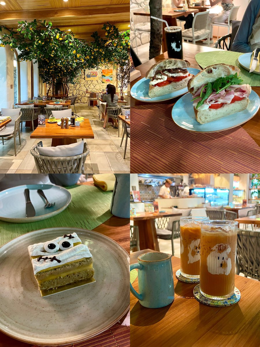 et_bkk06's tweet photo. この前行ったカフェがまるで南イタリアみたいな雰囲気でかわいかったな🍋🇮🇹テラスも店内もレモンだらけ！
ピザ、サンドイッチ、パスタメニューも豊富でランチ利用でも◎ごはんもちゃんと美味しかったです🙂‍↕️この時期限定のハロウィンメニューもかわいかった👻

📍Dolcetto Italian Cafe Bangkok https://t.co/Ktu89psH7C