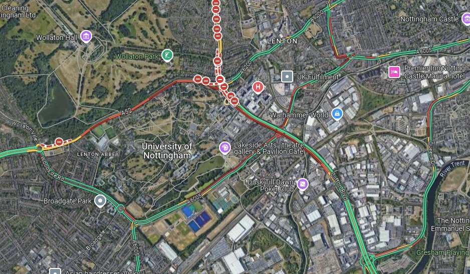 ⚠️  i4, Indigo and Skylink Nottingham ⚠️ 

We are starting to see delays on the noted services due to the roadworks taking place at QMC Island. We advise customers, to allow extra time for travel. we apologise for any inconvenience caused, whilst this is taking place.