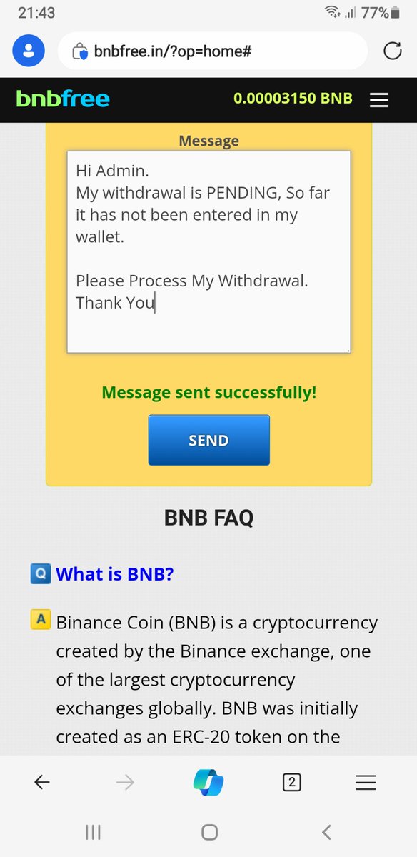 Generationsatu's tweet photo. @freebitco Hi Admin.
My withdrawal is PENDING, So far it has not been entered in my wallet.

Please Process My Withdrawal.  
Thank You https://t.co/lT2LlwQ0bL