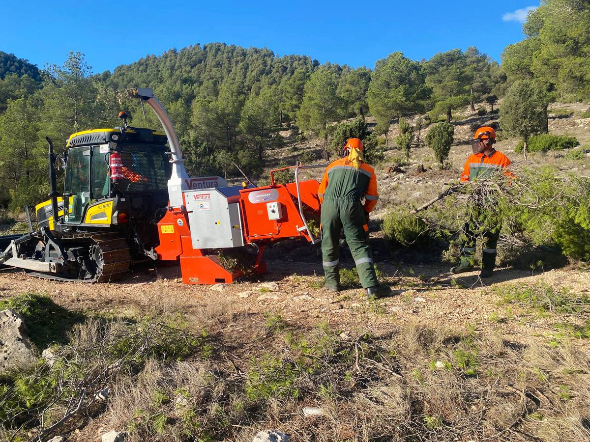 defensaforeMUR's tweet photo. [FORMACIÓN]
📢 #BBFF reciben instrucción en seguridad y operaciones para trabajos de eliminación de combustible por #SequíaMurcia con astilladora, por parte de Oficial de Seguridad #Ofiseg y capataz coordinador #Capcoor 

📸 Collado de la Molata, #Zarcilla #Lorca https://t.co/FIovsfujeY