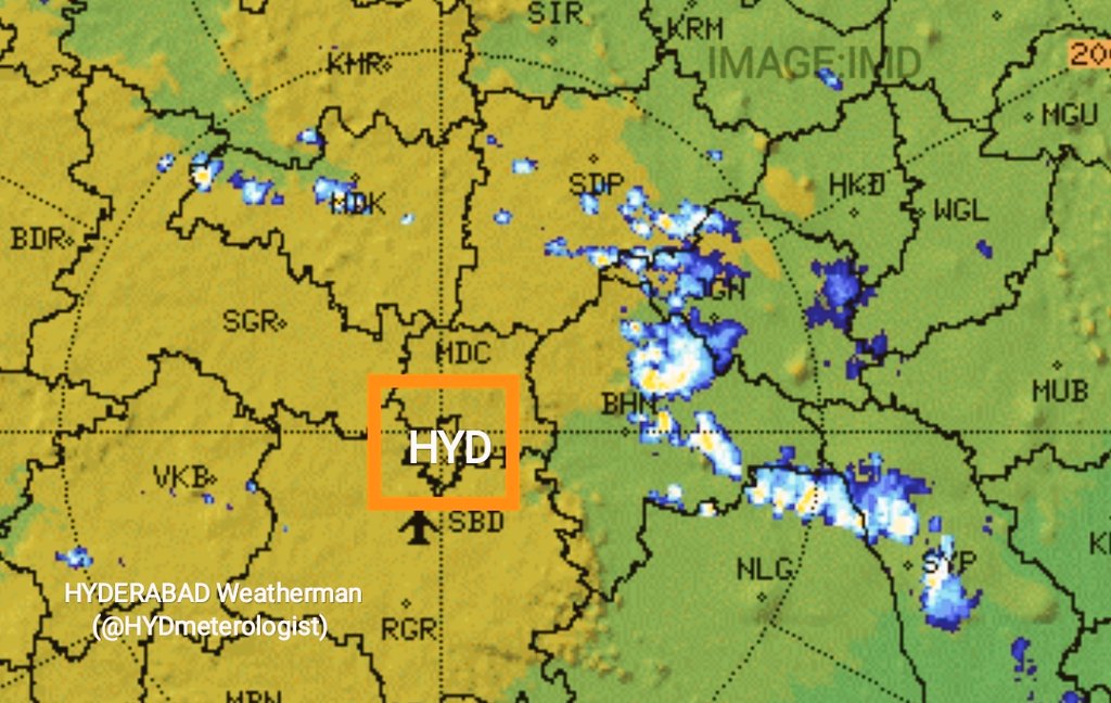 HYDERABAD Weatherman (@hydmeterologist) on Twitter photo #HyderabadWeather UPDATE🚨
04:30PM
Dense Clouds from Bhongir moving West,
Hence Thunderstorms ⛈️ likely at isolated places of the City in next 2 hours.
<a href="/HiHyderabad/">Hi Hyderabad</a> <a href="/swachhhyd/">Shaandaar Hyderabad</a> #HyderabadWeather UPDATE🚨
04:30PM
Dense Clouds from Bhongir moving West,
Hence Thunderstorms ⛈️ likely at isolated places of the City in next 2 hours.
<a href="/HiHyderabad/">Hi Hyderabad</a> <a href="/swachhhyd/">Shaandaar Hyderabad</a>