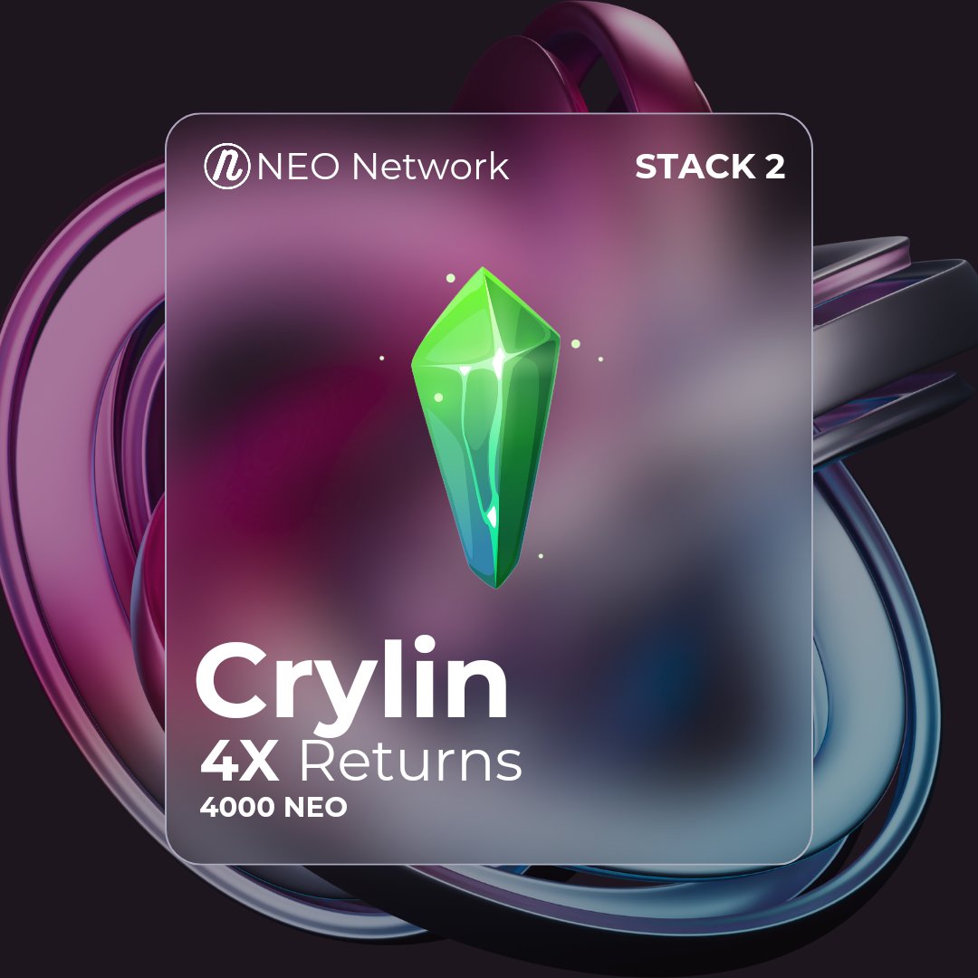 NeoNetwork_coin's tweet photo. CRYLIN stake 4X compounding return with 4000 NEO https://t.co/muchhP4veE