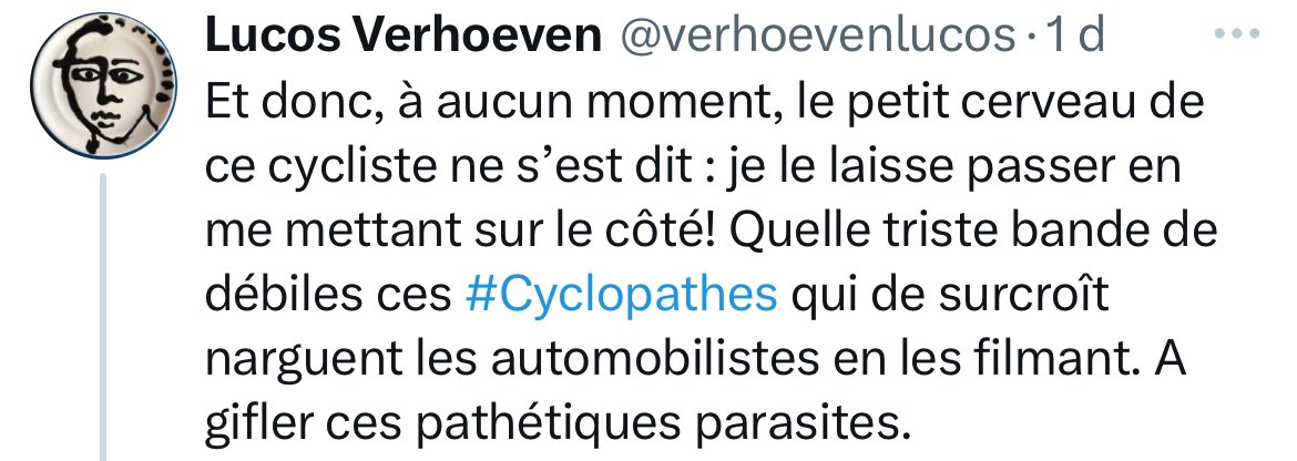 Please report this guy on X, for inciting violence against cyclists (parasites, to use his words). <a href="/zpz_polbru/">PolBru</a>