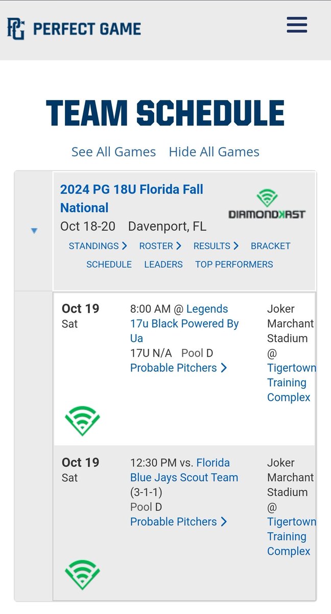 My schedule for today...both games in the stadium. Let's go!