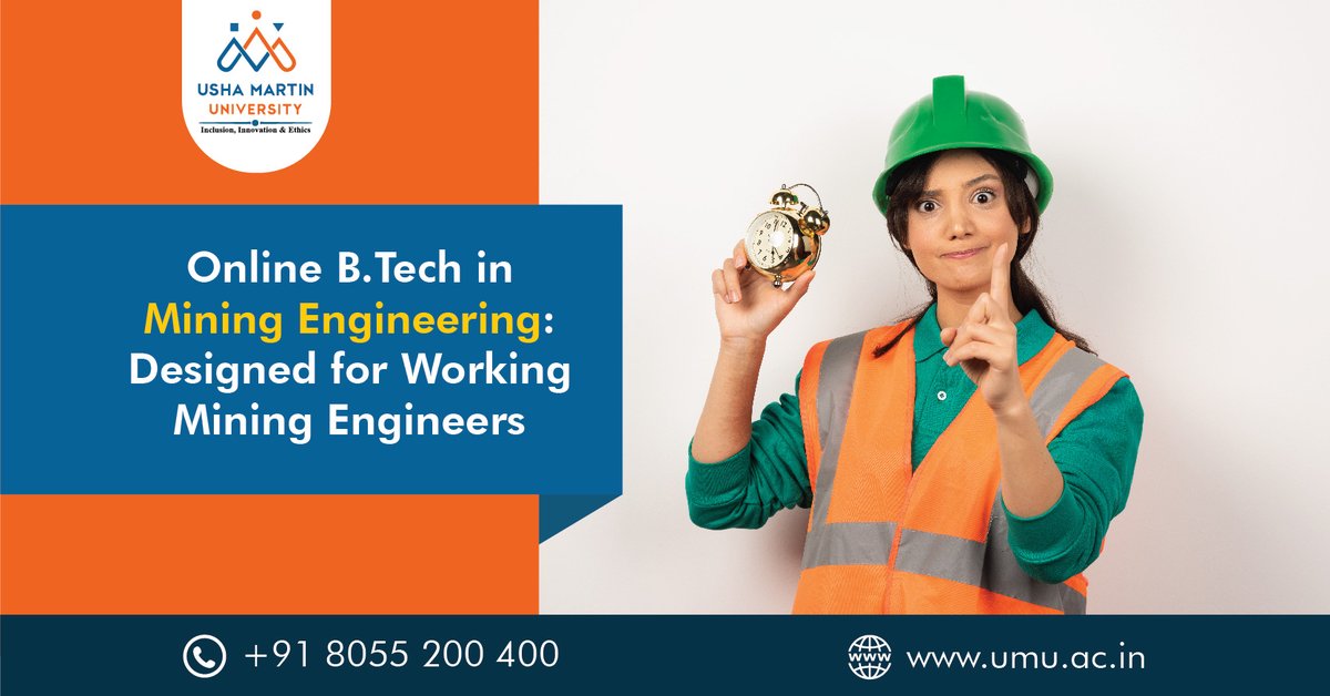 digitalrajnegi's tweet image. Online BTech in Mining Engineering: Designed for Working Mining Engineers.
Read More: bit.ly/3YvngKW
#workingprofessionalprograms #admission2024 #btechcourse #miningengineering #onlinebtechdegree