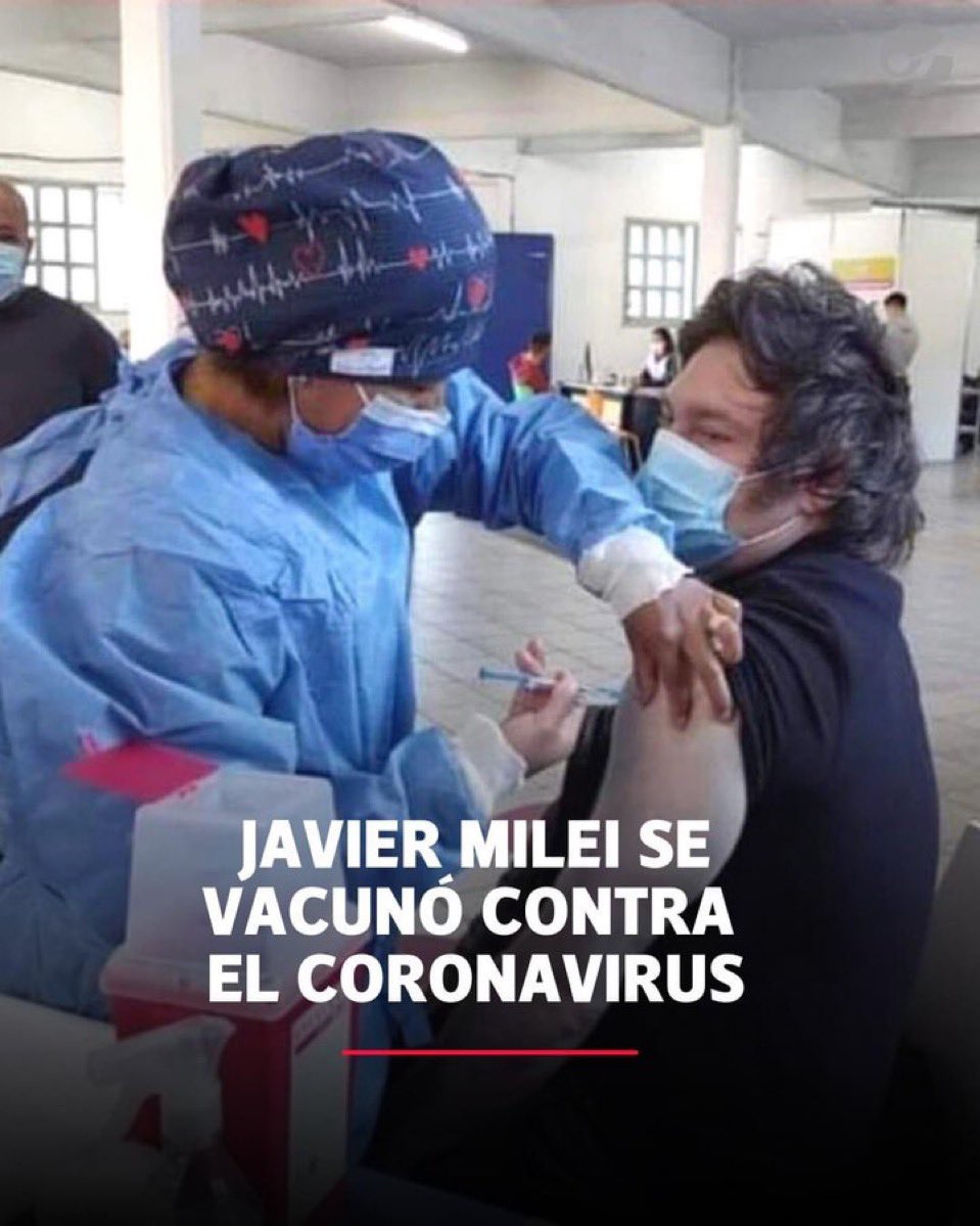 RossiAgustinOk's tweet photo. Pero vos, @JMilei, te vacunaste con las vacunas que gestionó Ginés. Poco de león te queda, hiena carroñera https://t.co/WUoeqMSvH3