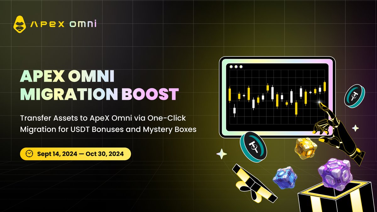 OfficialApeXdex's tweet image. ICYMI — ApeX Pro USDT markets have now fully transitioned to #ApeXOmni, and the platform will officially go offline on Oct 30 at 10AM UTC.

Time to level up! Transfer your $USDT to Omni and claim a Mystery Box and score a 20 $USDT bonus.

All the details: apex.exchange/blog/detail/Ap…