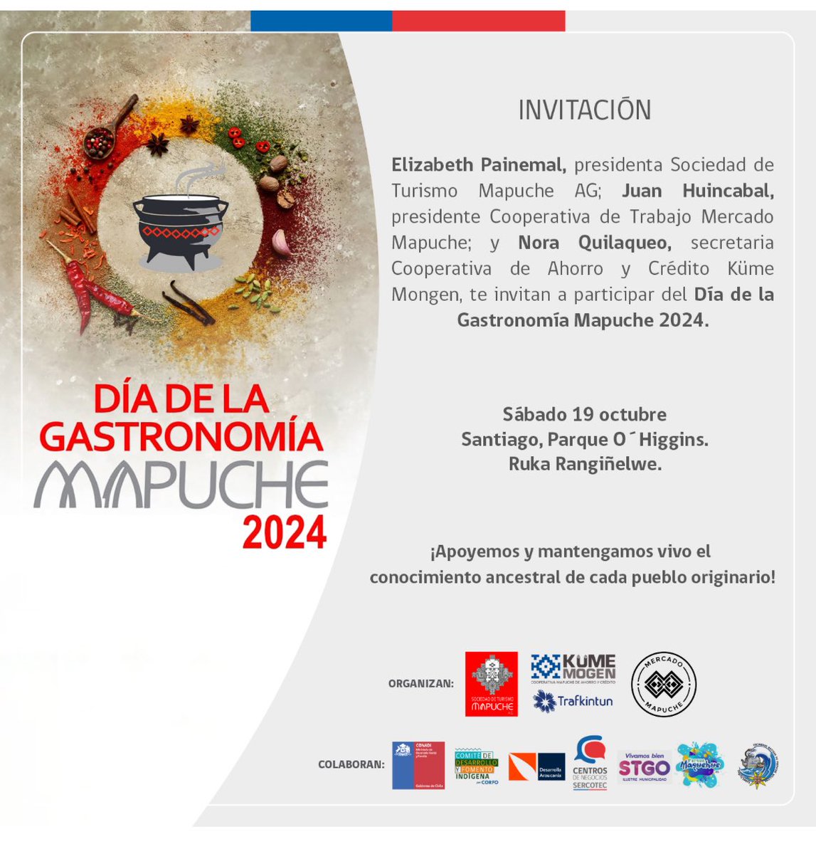ElisaLoncon's tweet photo. Apoya la Gastronomía Mapuche . Productos orgánicos que vienen de la mapu. Hoy en Parque O’Higgins. https://t.co/xzfb2bWODa