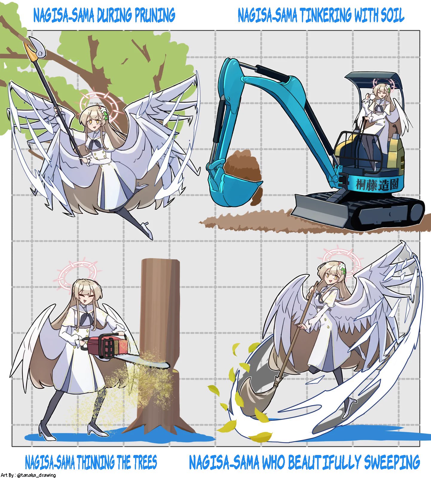ナギサ 出品 イラスト2枚セット 絵を描く田中 on X: 