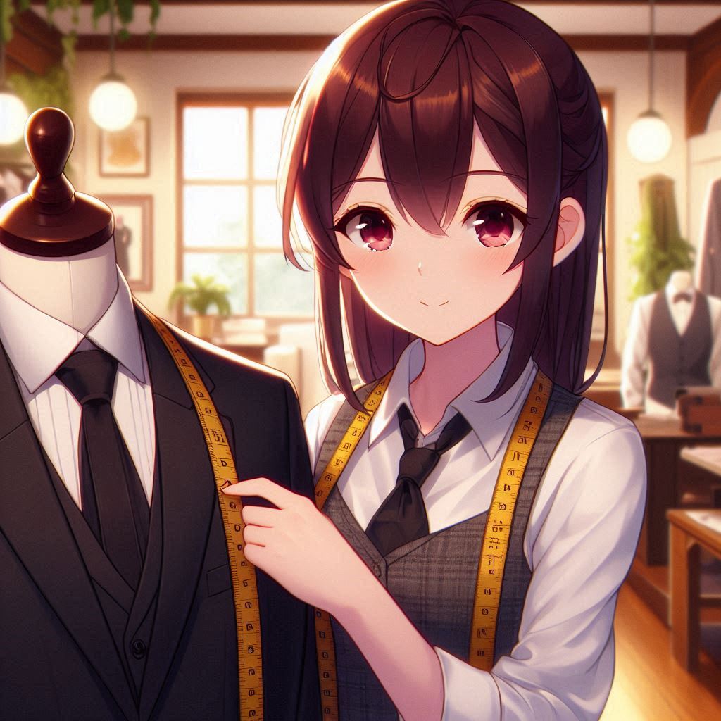 AnimeGirlADay's tweet photo. Meet Cusor, the embodiment of the "Custom Tailor" concept.
When you're looking for stylish, well-fitting clothes, visit Cusor. She will tailor the most elegant and beautiful garments to suit your measurements and preferences.
#customtailor #animegirl #anime #AI #AIart https://t.co/MGnhmPz8GU