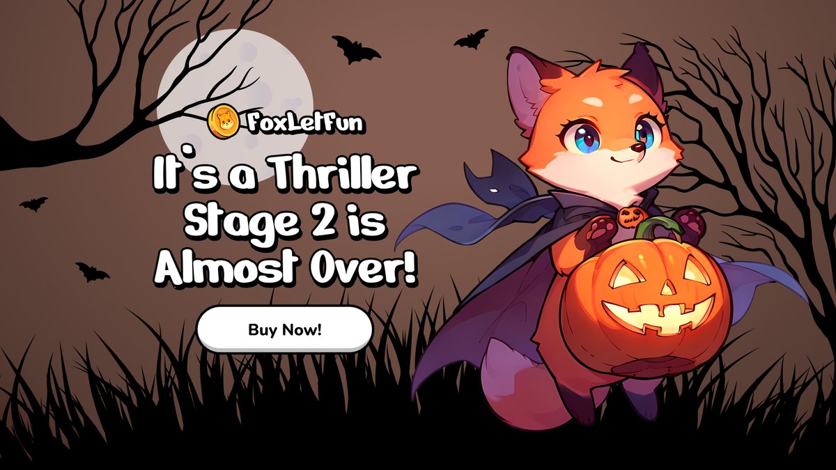 foxletfun's tweet photo. The thrill is real! Stage 2 is almost over, and you don’t want to be left in the dark. Grab the last opportunities before it’s lights out! 🌟

➡️https://t.co/noVzt1YPmR

#ThrillerStage2 #FoxLetFun #LightsOut #Stage3Approaching #BlackRock #Halloween #halloween2024 #Bitcoin https://t.co/q5ZMbAl5CA