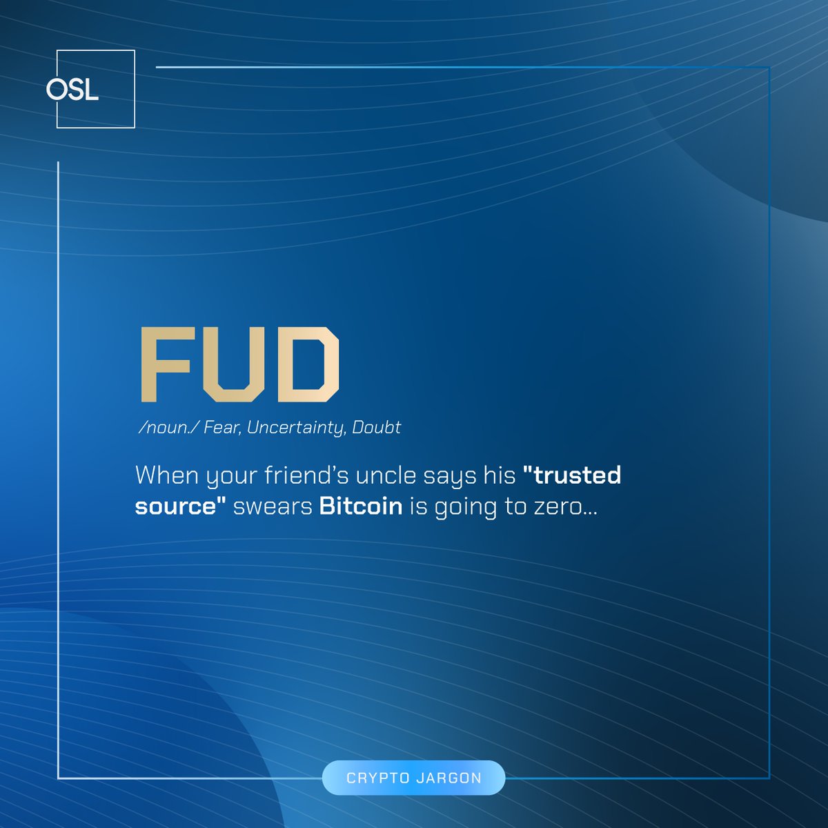 osldotcom's tweet photo. GM! ☀️
Got a 'trusted source' saying #Bitcoin is going to zero? 🤔
That's just #FUD talking. Don't let your friend's uncle's barber’s neighbour shake your weekend vibe. 😉
Stay informed. Stay cool. #OSL #CryptoJargon #Bitcoin #WeekendVibes #HappySunday #GM #TrustedSource https://t.co/oxsl5sMPsc