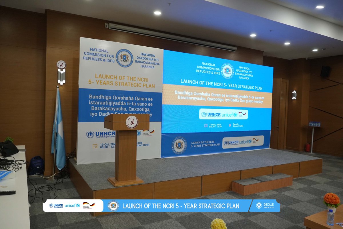 NCRIsom's tweet photo. #StartingShortly
The launch event for NCRI's 5-Year Strategic Plan will commence shortly at the Decale Hotel in Mogadishu. https://t.co/vBJgYF8LTl