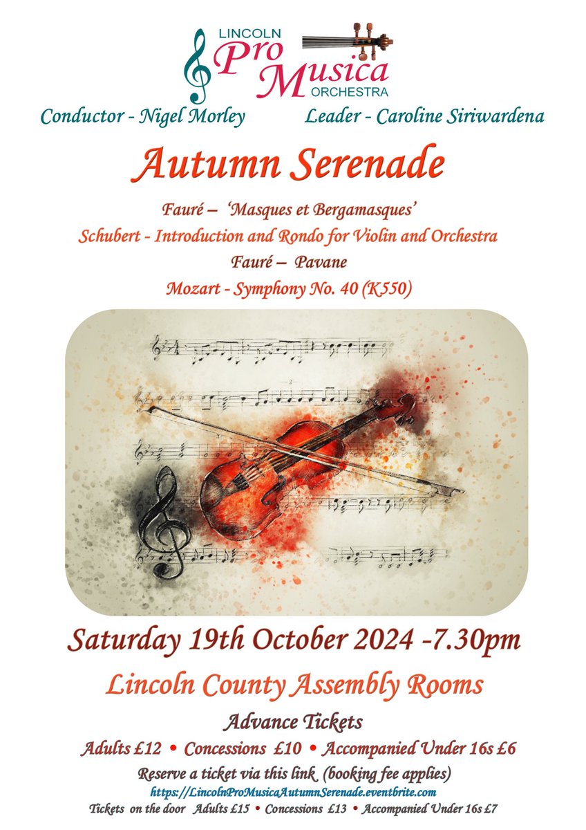 LincProMusica's tweet photo. Today! Saturday 19 Oct 7.30pm Lincoln Assembly Rooms LPMO in concert will perform Mozart Symphony 40 in G minor, Schubert &amp; Faure @Visitlincoln @Visit_Lincs @EventsClassical @tourist_office @CAssemblyRooms #LincsConnect #LincolnshireEvents Tickets at door! https://t.co/oYVgrOkt4k https://t.co/WrEjIEdez6