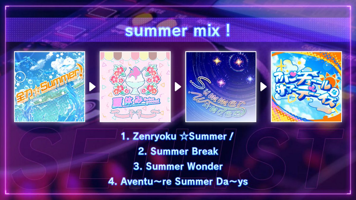 raeinchi's tweet photo. Let's make lit music in Groovy Mix!
Check out this set list!

Check out DJ [MY] Aiko's summer mix !!

Tap the link to play this set list!
🎵D4DJ GroovyMix ⇒ https://t.co/uBgd9WEyx0
#GroovyMixSetList https://t.co/Lfr3xNkYCq