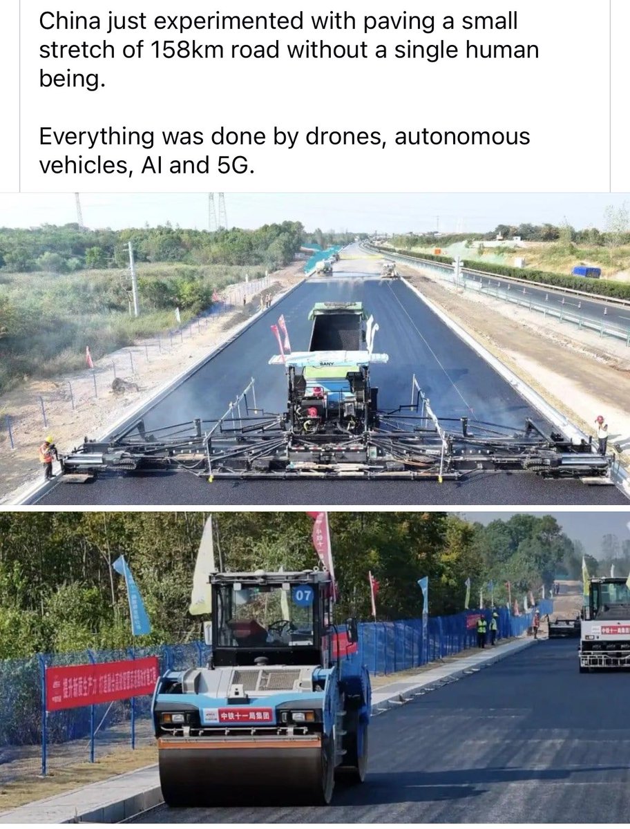 хэдүүлээ жоохон иччихүү? 😂😂😂 хүний оролцоогүйгээр урд хэд маань 158км хатуу хучилттай замыг тавьсан байна. Дрон,  автомат машин, AI, 5G ашиглаад. Гол нь 158км ээ хэсэгхээн газар гэж байнашд 😂😂😂 Манайд бол 5 жилийн хийх ажил байнашд хаха