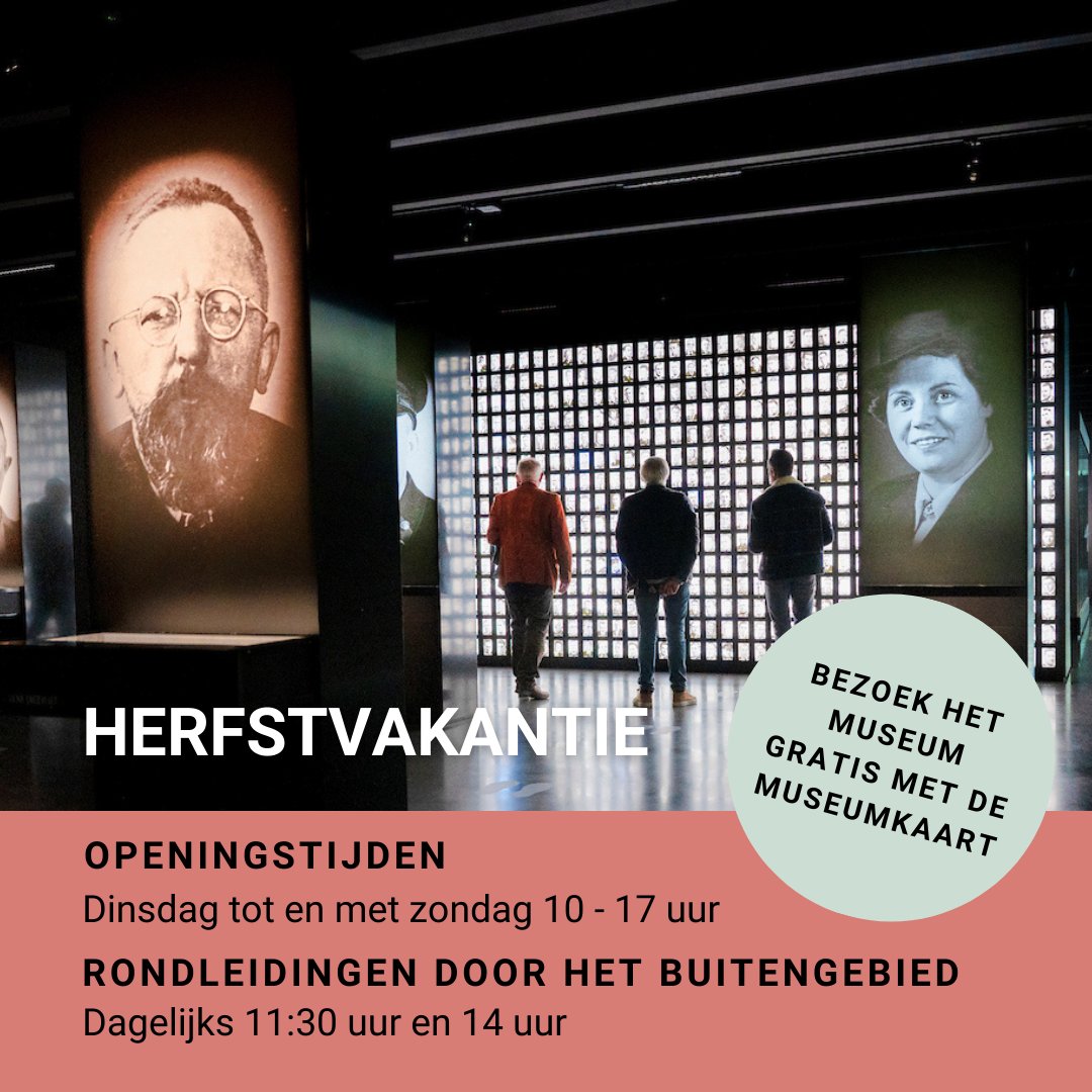 Nationaal Monument Kamp Amersfoort (NMKA) (@kamp_amersfoort) on Twitter photo Tijdens de herfstvakantie (19 oktober – 3 november) heeft <a href="/kamp_amersfoort/">Nationaal Monument Kamp Amersfoort (NMKA)</a> ruimere openingstijden en zijn er elke dag (behalve maandag) rondleidingen door het buitengebied!
#herinnerenbezinnenleren #herfstvakantie Tijdens de herfstvakantie (19 oktober – 3 november) heeft <a href="/kamp_amersfoort/">Nationaal Monument Kamp Amersfoort (NMKA)</a> ruimere openingstijden en zijn er elke dag (behalve maandag) rondleidingen door het buitengebied!
#herinnerenbezinnenleren #herfstvakantie