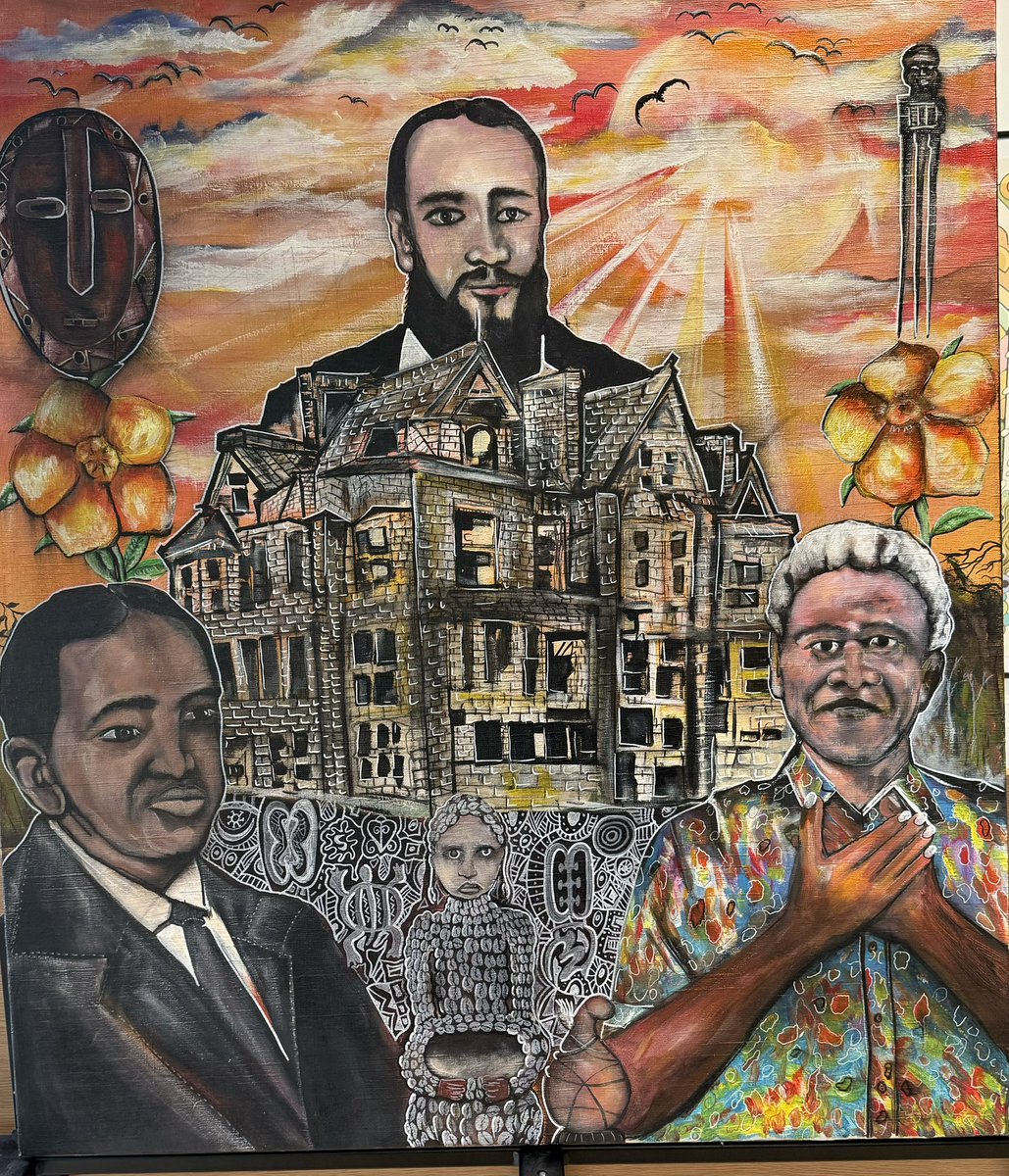 Year 6 had a fascinating and productive day with artist Jean Samuel Mfikela, learning about the connections between #ColwynBay and the Congo through art. Diolch i <a href="/DiwylliantConwy/">Canolfan Ddiwylliant Conwy Culture Centre</a> am drefnu. 
#BlackHistoryMonthUK