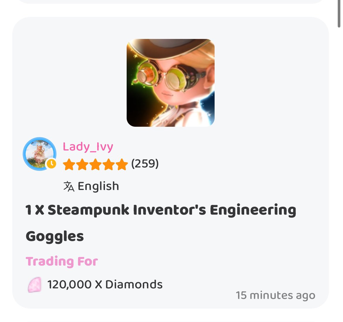 xavi_high's tweet photo. traderie just came out w the new items and im confuzzled…. 120K… for goggles that cost 8K CANDY?? 😭😭😭 https://t.co/4zSEbej8PT