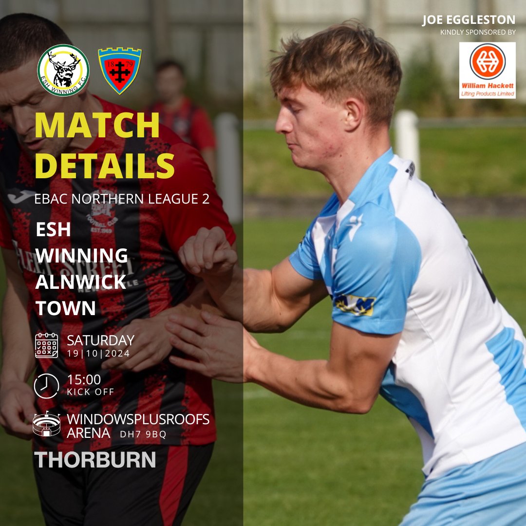 AlnwickTownAFC's tweet photo. ⚽️ Matchday
🏆 @EbacNorthernLge Division 2
🆚️ @EWFC1913
🕒 3pm KO
🗺 DH7 9BQ

Safe travels to the 472 heading down today 🚌

Haway The Wick ⬛️⬜️ https://t.co/jQ2pi4zDNo