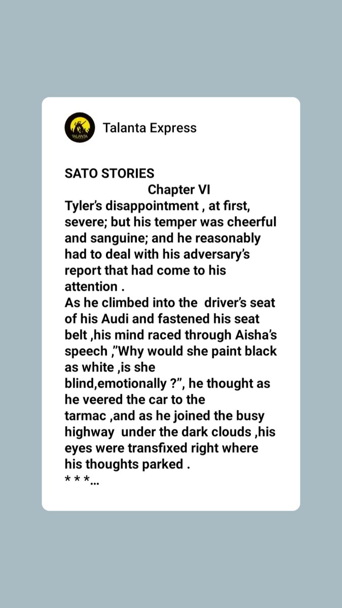 ExpressTalanta's tweet photo. Sato stories
#talantaexpress #Satostories #novels #blogging #busia https://t.co/z1px0FZNC5
