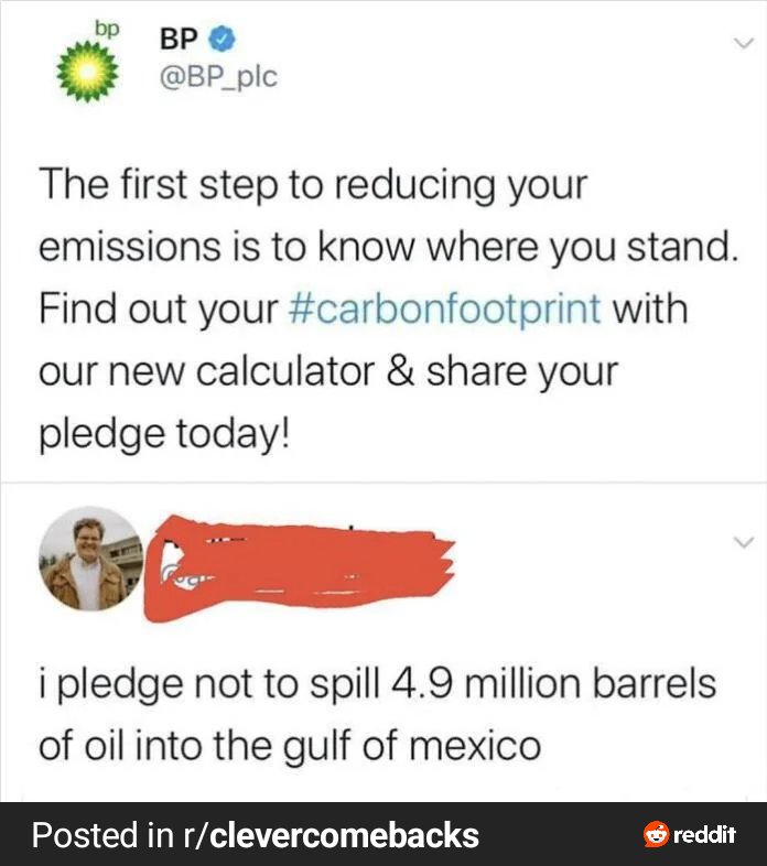 surajsthots's tweet photo. This is GOLD! Big corporates making you feel guilty about your carbon footprint. https://t.co/Y2yHNsgu2O