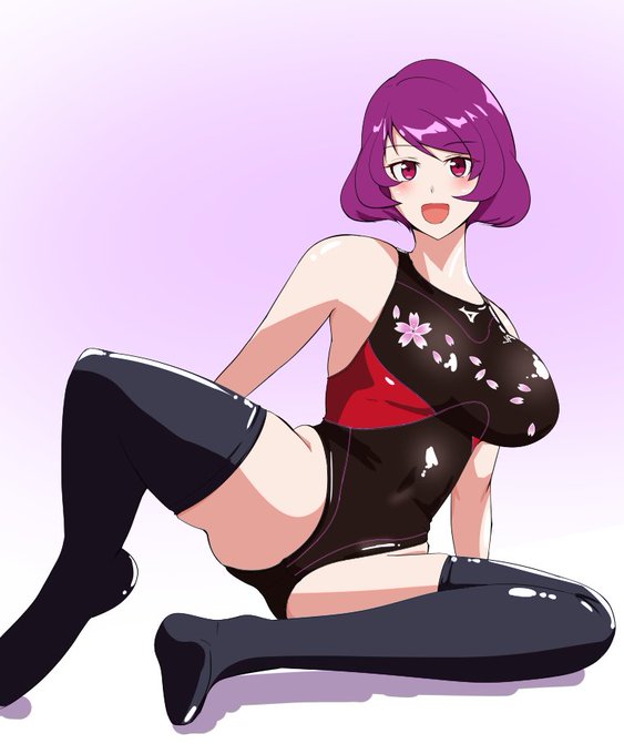 競泳水着が需要あると聞いて様(@jyuyou_ga_aru )の写真集表紙風お姉ちゃんのイラストが描けました! 