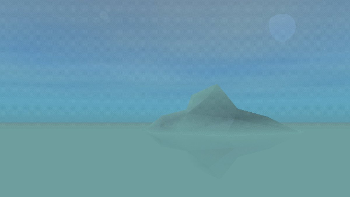 HiddenAsbestos's tweet image. Added a reflection by simply drawing the terrain upside down. By tweaking the vertical fog and ground transparency, it&apos;s quite effective. #screenshotsaturday #gamedev #lowpoly