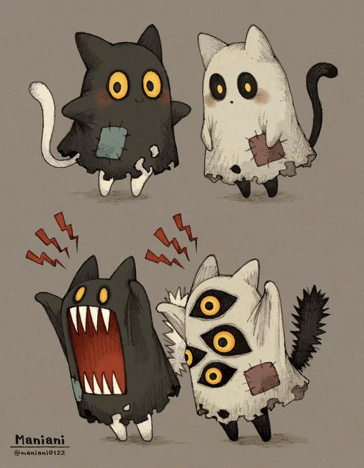 #LittleShadowMonsters Twin ghost cats