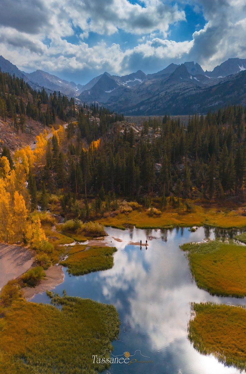 "Reflection Meadow" DJI Minipro4 Bishop, Ca <a href="/DJIGlobal/">DJI</a> <a href="/EasternSierra/">Mono County Tourism</a> #photography #fallcolors #landscapes #drones #explore #djiminipro4