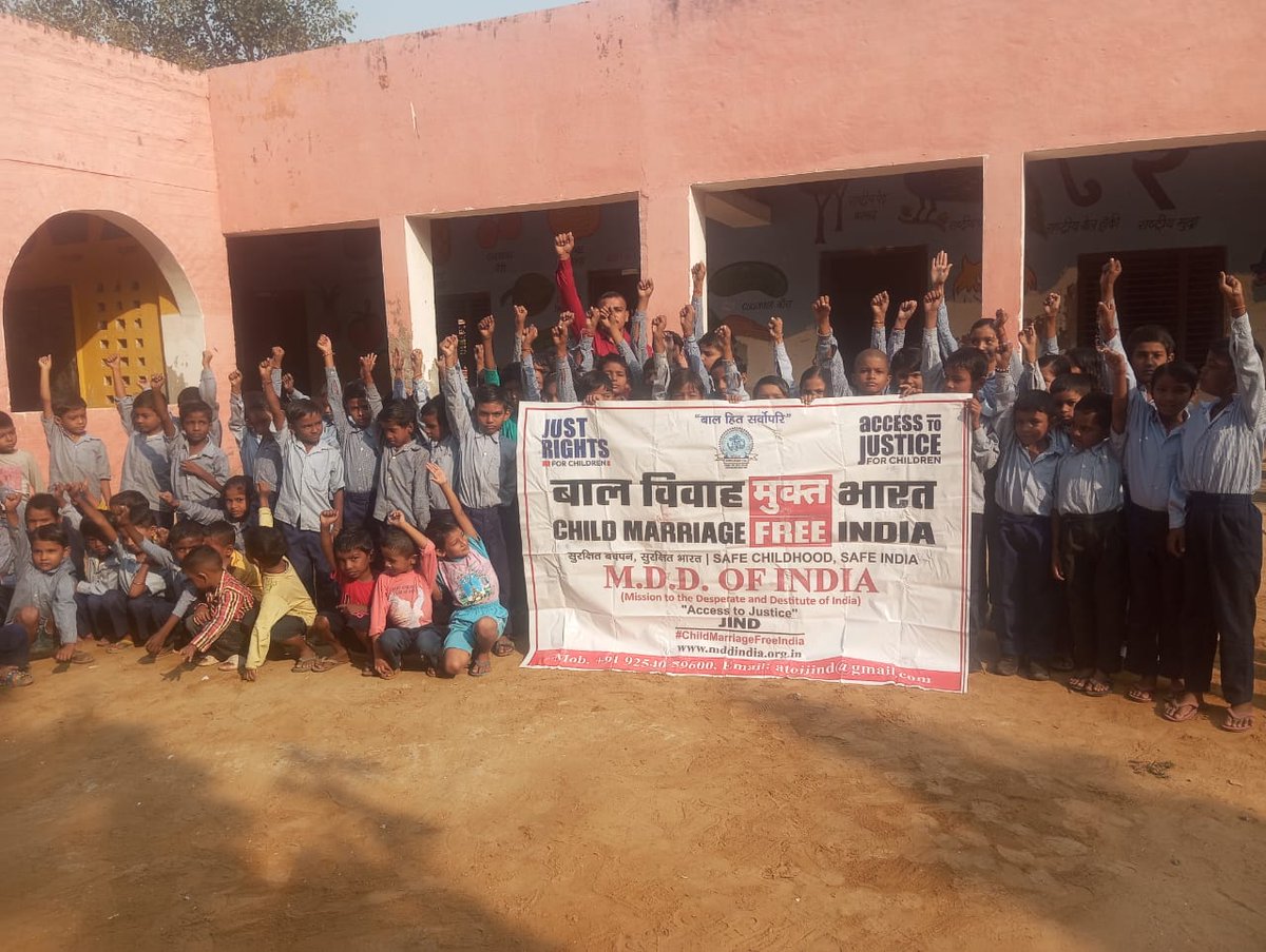 child_haryana's tweet photo. "Child marriage is a violation of human rights and must be stopped for the sake of future generations."
MDD OF INDIA (JIND) organized a campaign in Jind to create awareness about child marriage.
#UnitedAgainstChildMarriage
#BalVivahSeAzadi
#betibachaobetipadhao
#kscfindia https://t.co/H2qOhsf30l