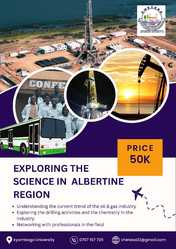 Exciting opportunity to explore the world of Chemistry 🧪. We bring to you a 2 days study tour  in the oil and gas sector in Tilenga and  Kingfisher (Albertine region) scheduled on 7th and 8th November, 2024. <a href="/BarasaKevinz/">Barasa Kevin Kato 🇺🇬</a> <a href="/TumwesigyeRonn7/">Tumwesigye Ronnie</a> <a href="/IvanMutegeki/">De'On Family</a> <a href="/WDedone65936/">Wakunga Dedone</a> @NambafuIre2