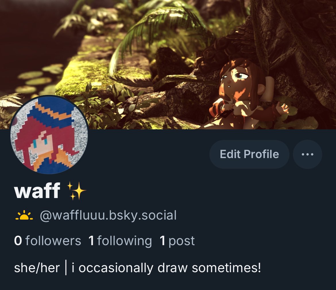made a bluesky account (@/waffluuu) — although i will still be posting my art here too as well