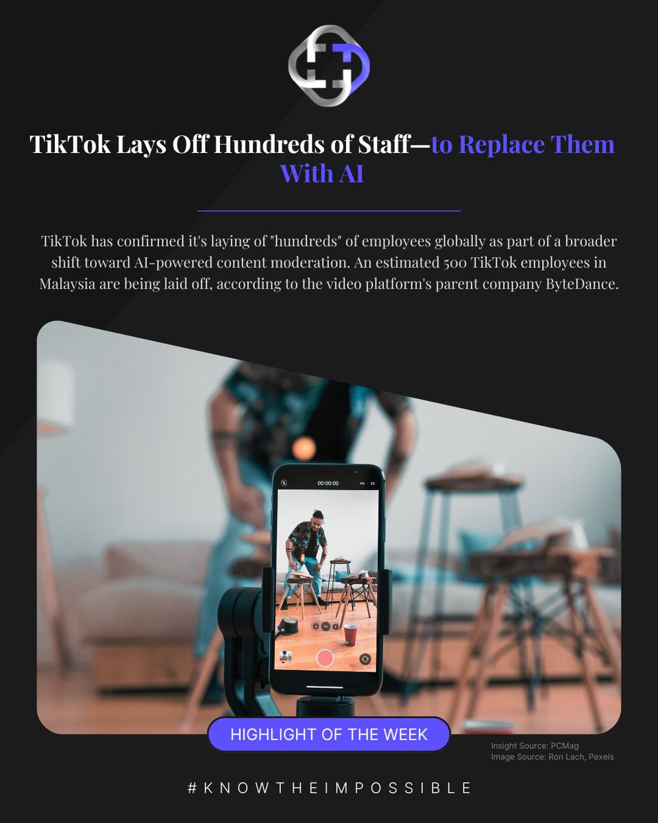 OpaliteNetwork's tweet photo. Opalite's Highlight of the Week: @TikTok Lays Off Hundreds of Staff���to Replace Them With AI

#Opalite #HighlightoftheWeek #TikTok #AI https://t.co/dDhE9juy2x